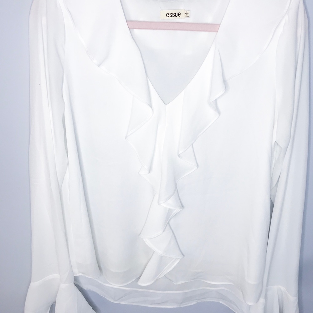 Essue White Ruffle Blouse - Picture 4 of 5